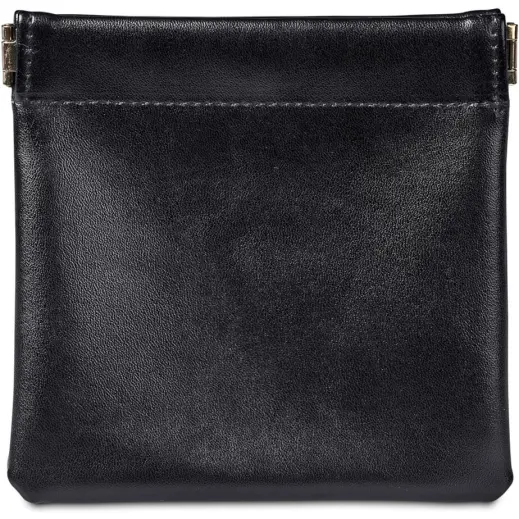 Eva & Elm Plush PU Tech & Accessory Pouch Black Front